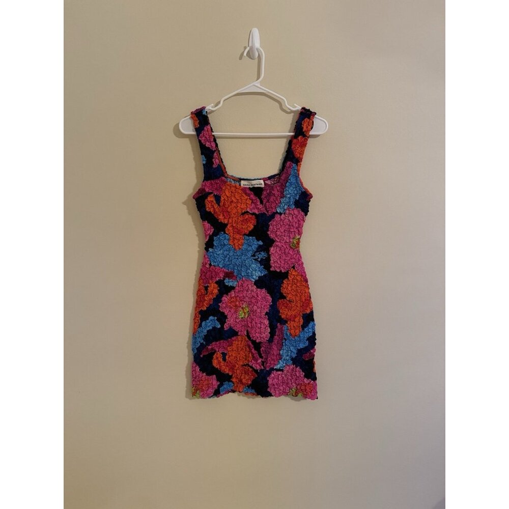 Mara Hoffman New Laura Dress Popcorn Mini Multicolor Floral Small - Picture 2 of 5